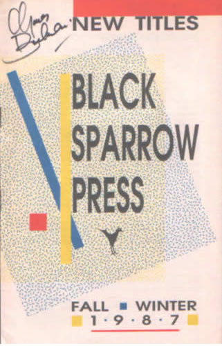 Black Sparrow New Titles Prospectus Fall 1987 