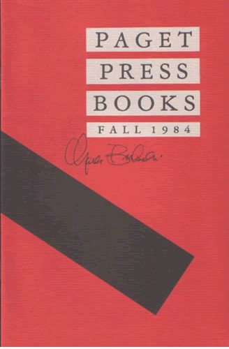 Paget Press Books Fall 1984 